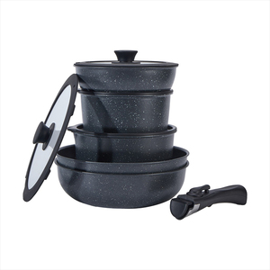 Ensemble de casseroles à induction 15 pièces, ensemble de casseroles et poêles antiadhésives avec poignées <span class=keywords><strong>amovibles</strong></span> - Product Image 3