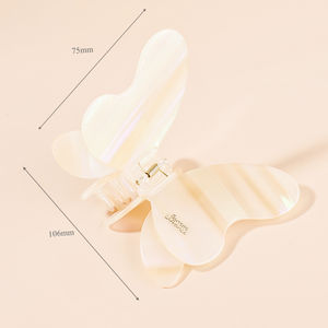 مشابك الشعر الفراشة الطبقة المزدوجة الأزياء الكورية بالجملة Midairy للنساء مشبك شعر شريط اسيتات المخصص CSFZ0502 - Product Image 6