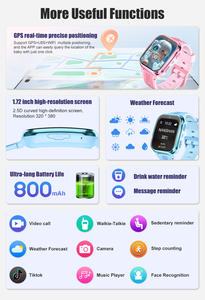 Montre intelligente rose pour enfants pour fille avec appel téléphonique 4G GPS WiFi Location Kids Gift AI Friend with Learning Games No Disturb in School - Product Image 2