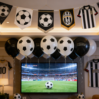 20 ballons de football en latex - Noir et blanc, imprimés UV, durables et recyclables pour les décorations de fête de remise des diplômes, d'anniversaire et d'événements sportifs