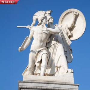 Chất Lượng Cao Ngoài Trời Hy Lạp Nữ Thần Athena Bảo Vệ Trẻ Anh Hùng Đá Cẩm Thạch Cổ Tượng - Product Image 2