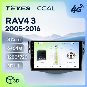 TEYES CC4L pour Toyota <span class=keywords><strong>RAV4</strong></span> <span class=keywords><strong>3</strong></span> XA30 <span class=keywords><strong>2005</strong></span> - 2016 CarPlay Android Auto 2DIN - Product Image 1