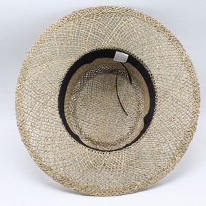Wholesale Wide Brim Summer Natural Seagrass <b>Straw</b> Beach Sun <b>Hat</b> Concave Boater <b>Hat</b> - Product Image 4