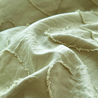 Parure de lit tuftée imprimée cœurs 3D, vert sauge, en polyester doux, tailles Queen et King, avec taies d'oreiller, haute qualité, vente en gros