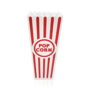 Plastic Red and White Striped Classic Popcorn Container, Family Home Plastic Popcorn Bucket