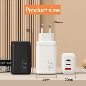 EU/chúng tôi cắm 145W 3 cổng <span class=keywords><strong>USB</strong></span>-C sạc nhanh <span class=keywords><strong>USB</strong></span> Loại C điện thoại di động sạc nhanh <span class=keywords><strong>Power</strong></span> <span class=keywords><strong>Adapter</strong></span> 145W Type-C PD tường sạc - Product Image 6