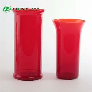 Pantalla de Lámpara Cilíndrica de Vidrio Rojo de Diseño Moderno y Tamaño Personalizado para Lámpara Colgante - Product Image 3