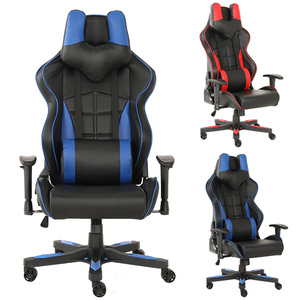 <span class=keywords><strong>Silla</strong></span> de Oficina Ejecutiva/<span class=keywords><strong>Gamer</strong></span> Personalizable con Soporte Metálico y Cubierta Azul, en Oferta - Product Image 1