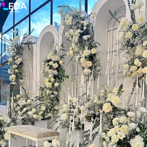 ชุดตกแต่งเวทีงานอีเว้นท์สมัยใหม่ LEDA ชุดซุ้มอะคริลิคสีเบจ 5 ชิ้น ฉากหลังแบบถอดประกอบได้สำหรับงานแต่งงาน - Product Image 4