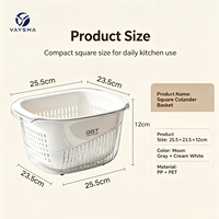 Panier de drainage pour fruits et légumes de haute qualité, grande taille, en plastique résistant aux chutes, double couche d'épaisseur, pour la cuisine