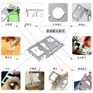 Kit de survie multifonctionnel pour aventures en plein air, boîte à outils d'urgence compacte en acier inoxydable avec sifflet, allume-feu et acier - Product Image 3