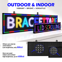 Letrero LED con Control de Aplicaciones Programable para Horario Comercial, Combinaciones RGB Súper Brillantes, Modos de Texto/Imagen Desplazable, Resistente al Agua IP65