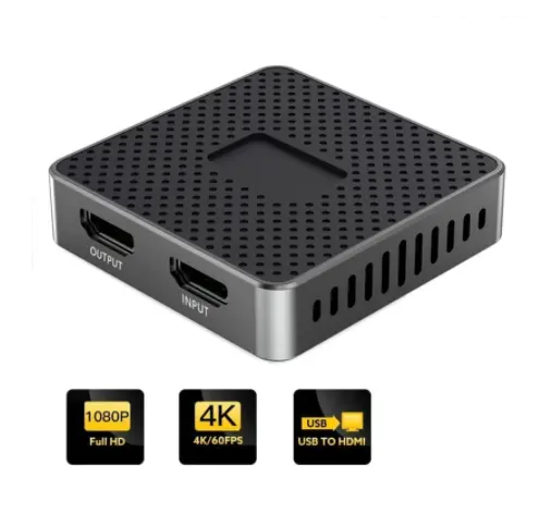 Stock para la venta caliente nuevo 4K 1080P USB 3,0 a tarjeta de captura de juegos de audio de vídeo compatible con HDMI con salida en bucle para transmisión en vivo grabación de vídeo juego DVD