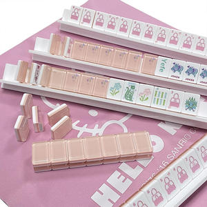Juego de Mahjong Moderno de Lujo con Decoración de Mariposas Rosas, 160 Piezas, Acrílico, Plegable, Portátil, Mini, de Viaje, para <span class=keywords><strong>Casino</strong></span> - Product Image 5