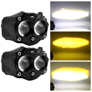 Phares antibrouillard led blanc jaune de 3 pouces avec lentille de projecteur led clignotante, phares laser led pour moto camion tout-terrain - Product Image 2