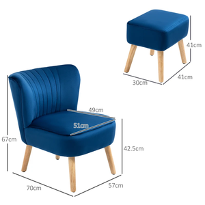 Sofá Individual CARLFORD de Terciopelo con Otomanas, Sillón para Sala de Estar, Sillas de Acento para Hotel, Muebles para el Hogar al por Mayor - Product Image 3