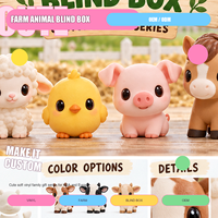 Maßgefertigte Weiche Vinyl-Bauernhoftier-Figuren Kuh Schaf Schwein Pferd Blind Box Sammelspielzeug OEM-Hersteller