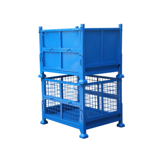 Lưu trữ lồng tùy chỉnh kim loại nặng Pallet hộp kho bãi có thể gập lại Giỏ dây thép lưới hộp Pallet - Product Image 3