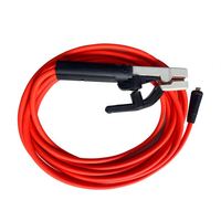 Pince de terre robuste pour soudage avec câble de soudage en cuivre orange de 3 m, pince de terre, prise DINSE, porte-électrode, mâchoire en cuivre