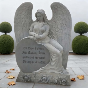 Надгробный памятник в европейском стиле из мрамора, статуя ангела, надгробие в форме сердца, скульптура - Product Image 1