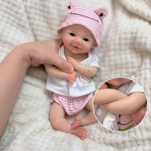 13 Inch Fashion Doll Soft Toy Realistic Handmade Newborn Girl Baby Doll with Open Mouth Full Body Silicone Accessories Gift Set - Product Image 2
