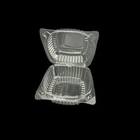 Vente en gros 5 "x 5" Contenants d'emballage carrés transparents jetables en plastique PET à clapet et à charnière pour gâteaux alimentaires