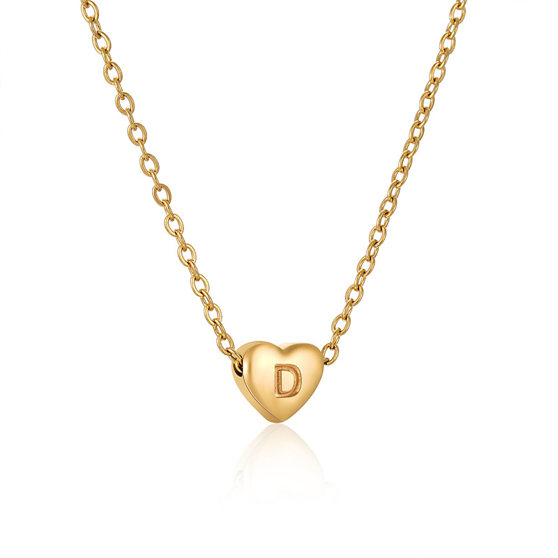 Golden peach heart d (including chain)