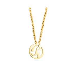 Collana in acciaio inossidabile con ciondolo a forma di lettera D da 1,9 cm, tono oro, gioielli alla moda per donna - Product Image 1