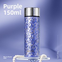 Bouteille isotherme en titane pur DILLER, compacte, portable, mini-gobelet, style professionnel pour filles, emballage en boîte couleur