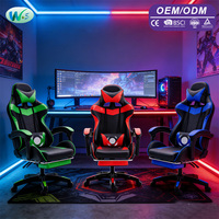 Fauteuil de Gaming en PU avec Coussin à Ressorts Ensachés, Chaise d'Ordinateur Ergonomique à Dossier Haut Inclinable, Fauteuil de Jeu 350LBS WS8043
