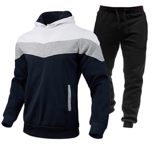 <b>Men</b> <b>Running</b> Set Sportswear Jogger <b>Men's</b> <b>Hoodie</b> and Trousers Two-piece Zippered <b>Men's</b> Tracksuit - Product Image 1