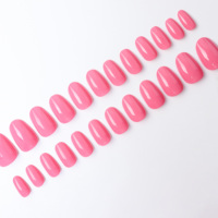 Faux ongles rose framboise 24 pièces, vente chaude, pointes d'ongles pour filles, couverture complète, matériau ABS souple, design confortable, fabrication