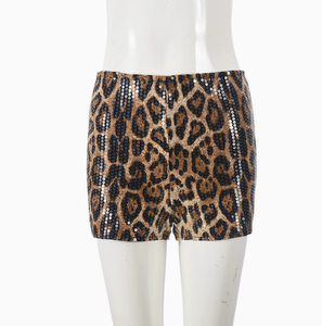 Minifaldas Cortas para Mujer, Ajustadas, Cintura Elástica Media, Estampado de Leopardo, Lentejuelas, Cuentas, Transpirables, Casuales, Sexys y para Discoteca - Product Image 6