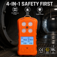 Detektor Multi-Gas HIREP 0-50ppm untuk EX O2 Cl2 NO Portabel Bersertifikasi ATEX/CE/FCC Alarm Suara/Cahaya/Vibrasi untuk Bawah Tanah