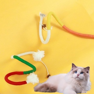 Jouet à mâcher pour chat en corde avec pompon, nettoyage des dents, anti-ennui, interactif, durable, pour chats - Product Image 1
