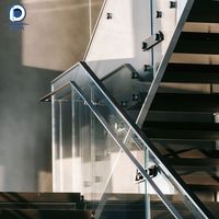 Rampe d'escalier moderne et élégante en forme de L, en acier inoxydable, pour escalier droit, installation DIY pour villa et appartement - Prima