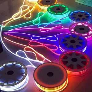 Açık su geçirmez 110V 220V RGB LED esnek Neon halat şerit ışıkları