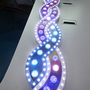 Enseignes lumineuses <span class=keywords><strong>vintage</strong></span> en métal personnalisées, colorées, design libre, acier inoxydable, ampoule LED extérieure - Product Image 1