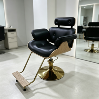 Fauteuil de Barbier Moderne Rétro avec Pompe Hydraulique, Conception Robuste pour Salon de Coiffure, Chaise de Barbier