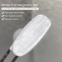 UR SUGAR 15ml Gel magnétique blanc effet œil de chat haute brillance OEM, vernis à ongles gel effet œil de chat super brillant galactique clair de lune pour ongles