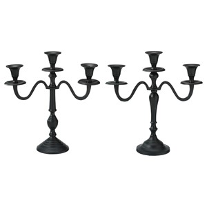 3-BURNER <b>CANDELABRA</b>, <b>BLACK</b> COLOR, H 30CM, ASSORTED - Product Image 1