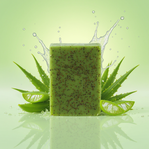 Barra de jabón exfoliante de lavanda Aloe <span class=keywords><strong>Vera</strong></span> con partículas de carbón de bambú, exfoliante purificante para minimizar los poros - Product Image 1