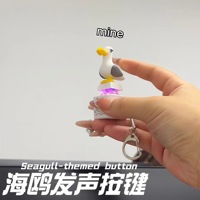 Porte-clés interactif Seagull à bouton-poussoir, jouet sonore et lumineux, accessoire anti-stress pour sacs, clés et cadeau fantaisie en gros