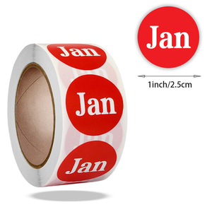 Etiquetas mensuales redondas Etiquetas de papel personalizadas Marcadores de clasificación Etiquetas de embalaje Etiqueta de mes Pegatinas 500 - Product Image 1