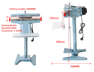 เครื่องซีลถุงพลาสติกแบบกดเท้า รุ่น Vertical PFS-450 ความยาวการซีล 450 มม. ใช้ความร้อนแบบอิมพัลส์ สำหรับบรรจุภัณฑ์พลาสติก - Product Image 4