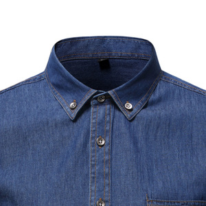 <span class=keywords><strong>Camicia</strong></span> di <span class=keywords><strong>Jeans</strong></span> di Alta Qualità per Uomo, 100% Cotone, Manica Lunga, Colore Blu/Blu Navy - Product Image 5