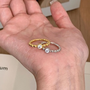 Anillo de Plata de Ley S925 Chapado en Oro, Estilo Antiguo de Lujo Ligero, con Cuentas de Diamantes de Burbuja, Anillo de Alta Gama, Moderno y Exclusivo - Product Image 5