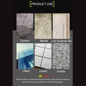 Hex-Shank Cross tip gạch bit-Kim Cương Grit cạnh cho crack-Free sứ khoan - Product Image 6