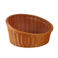 Ensemble de paniers à fruits en osier tressé à la main, paniers à pain ronds pour le rangement de la cuisine, bols de service en rotin naturel, pot de fleurs
