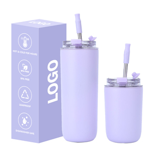 Vaso Térmico Personalizado de Acero Inoxidable con Logotipo, Recubierto con Aislamiento al Vacío, Taza de Regalo Promocional, Tazas para Café, Taza de Viaje con Pajita - Product Image 2